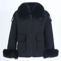 Alyssa - Fox Faur Cashmere Zipper Jacket